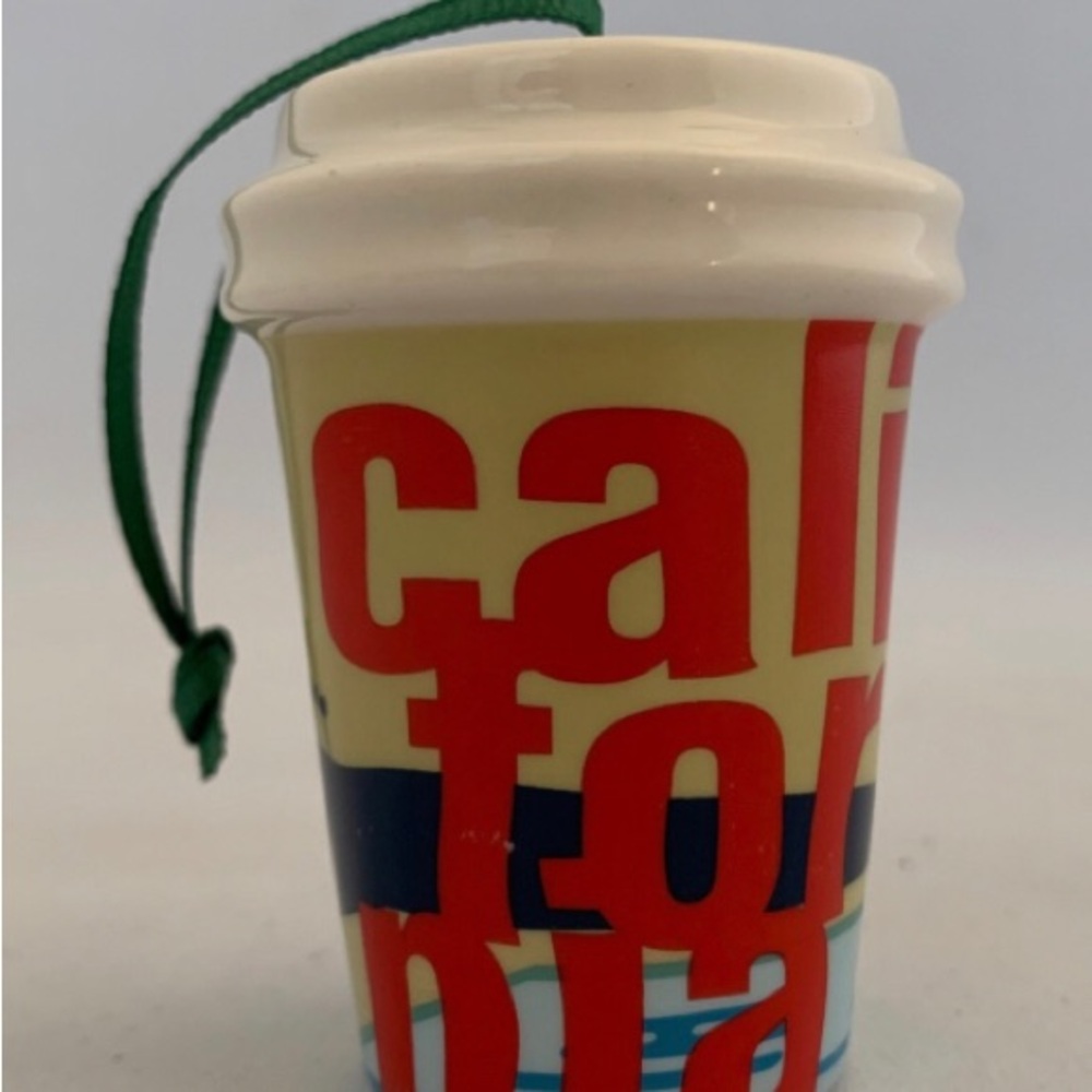 Starbucks 2017 California Local Collection ceramic to-go cup Christmas ornament
